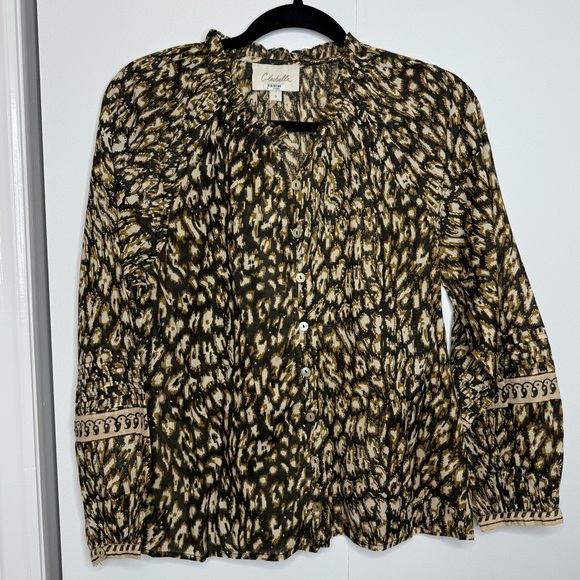 Cleobella Alicia Blouse Long Sleeve Organic Cotton Pattern - Small NWT - Picture 3 of 10